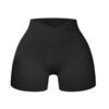 Women's High-Waisted Ribbed Yoga Shorts Breathable Polyester Sporty Exercise Tights Skinny Hot Pants Short for Women