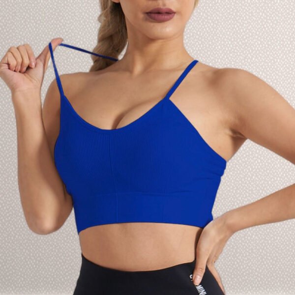 High Quality New Spring Summer Thin Yoga Vest Sexy Breathable Fitness Bra Shockproof Cross Beauty Back Sports Bra With Chest Pad