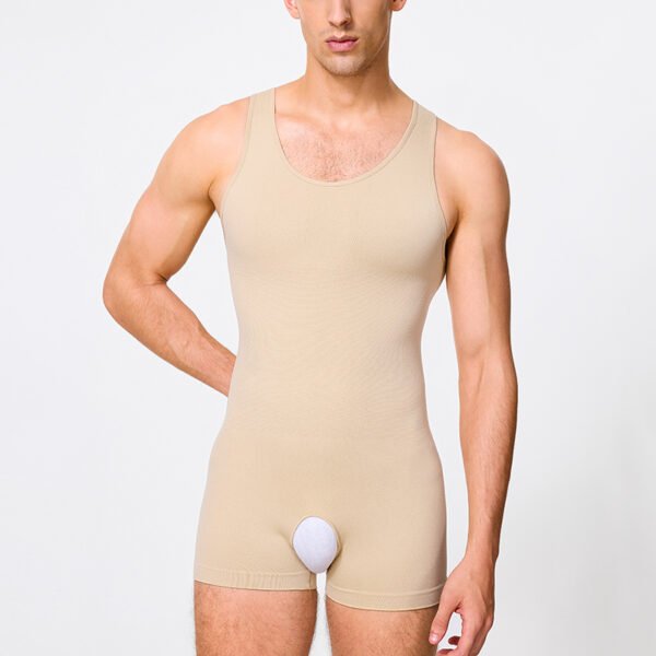 Seamless Sleeveless Men Full Body Shaper Underwear Slimming Compression Bodysuit Shapewear Tummy Control