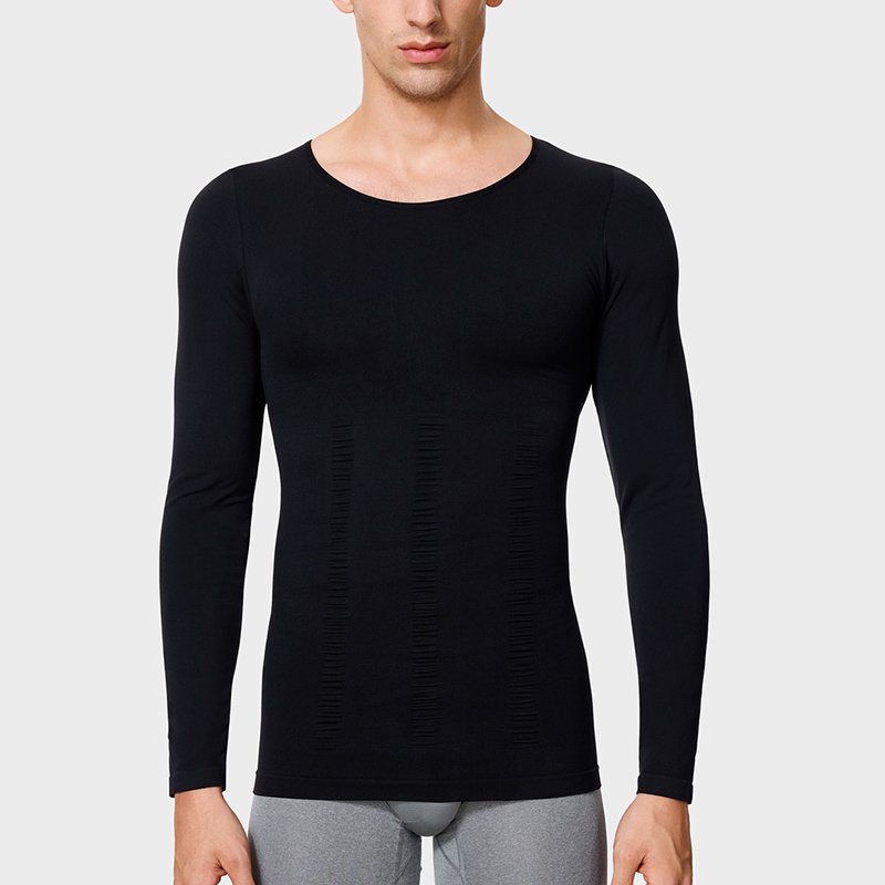 Men's Seamless Trace tank Top Strong Compression Shaping Abdomen Slimming Fit T-shirt to Reduce Beer Belly Pressure