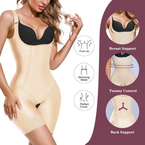 Open chest body shaper high waist tummy shaping sexy slim fit open crotch free to take off hip lifting body shaper jumpsuit