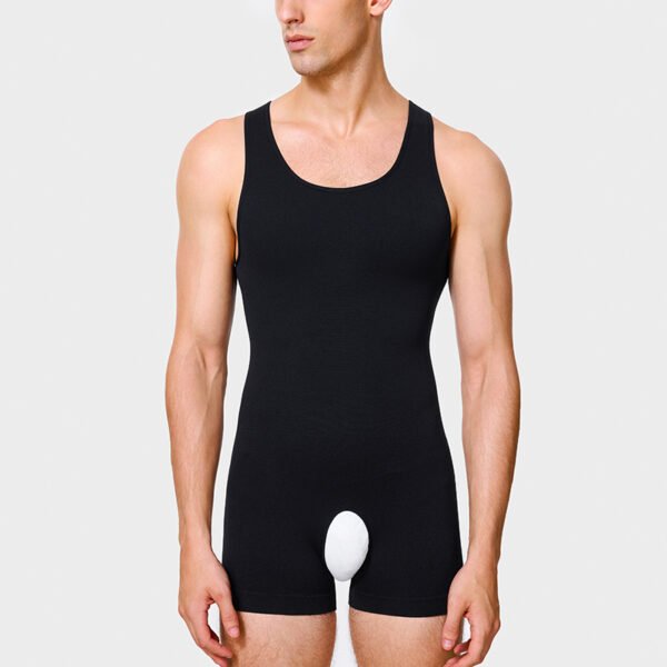 Seamless Sleeveless Men Full Body Shaper Underwear Slimming Compression Bodysuit Shapewear Tummy Control