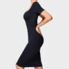Square neck knitted dress female autumn and winter new solid color senior sense of temperament within the Slim package hip long skirt