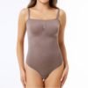 Women's Seamless Breathable Tummy Control Abdomen Push-Up Thong Body Shaper Firm Backless Shapewear