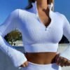 High-end seamless yoga fitness clothing exercise yoga long sleeves