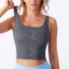 Women's Plus Size Breathable Fitness Sports Bra Seamless Four-Way Stretch Sweat-Wicking Sports Bra
