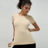 Women's Cool Dry Tennis Short Sleeve Compression Shirts Sports Baselayer T-Shirts Tops Athletic Workout Shirt