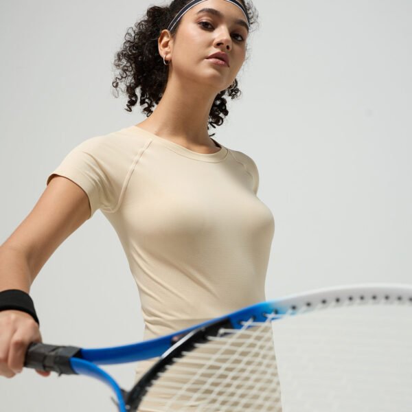 Women's Cool Dry Tennis Short Sleeve Compression Shirts Sports Baselayer T-Shirts Tops Athletic Workout Shirt