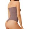 Women's Seamless Breathable Tummy Control Abdomen Push-Up Thong Body Shaper Firm Backless Shapewear