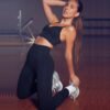 Seamless Knit Yoga Wear Women's Sensual Camisole Underwear Bra High Waisted Pants Set
