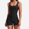 Sexy Backless One-piece Sleeveless Jumpsuit with Exposed Waist and Pleated Three Part Jumpsuit