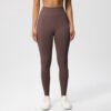 Seamless solid color three section waist hip lift high waist yoga wear sports running fitness yoga pants