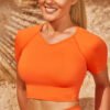 Seamless yoga wear Europe and the United States threaded knit short-sleeved tops