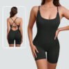 One-piece yoga clothing chest pad removable back cross back beauty breathable sports shaping one-piece suit