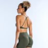 Seamless yoga backless halter sports fitness back shaping anti-slip female undershirt