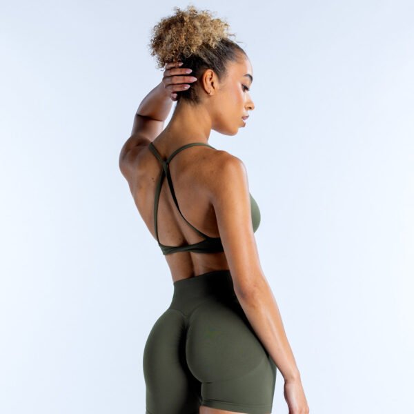 Seamless yoga backless halter sports fitness back shaping anti-slip female undershirt