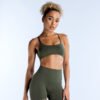 Seamless yoga backless halter sports fitness back shaping anti-slip female undershirt
