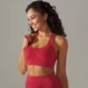 Seamless tight solid color back hanging neck backless sports underwear running fitness yoga clothing tops