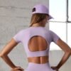 New Seamless Tight-fitting Sports Tops Hollowed-out Backless Crop Tops for Women Leisure Fashion Sexy Fitness Yoga Wear
