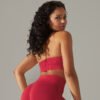 Seamless tight solid color back hanging neck backless sports underwear running fitness yoga clothing tops