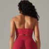 Seamless tight solid color back hanging neck backless sports underwear running fitness yoga clothing tops