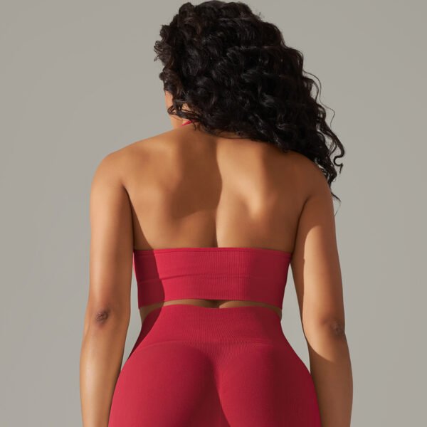 Seamless tight solid color back hanging neck backless sports underwear running fitness yoga clothing tops
