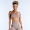 Seamless yoga backless halter sports fitness back shaping anti-slip female undershirt