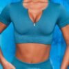 High-end seamless yoga fitness clothing exercise yoga short sleeve