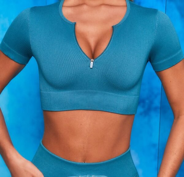 High-end seamless yoga fitness clothing exercise yoga short sleeve