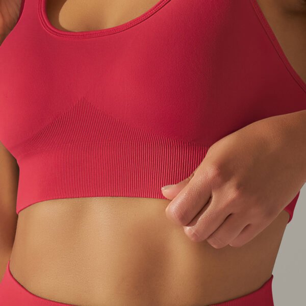 Seamless tight solid color back hanging neck backless sports underwear running fitness yoga clothing tops