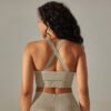 Seamless Knit Cross Back Solid Color Sports Underwear Yoga Wear Top Running Fitness Bra