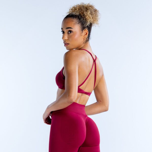 Seamless yoga backless halter sports fitness back shaping anti-slip female undershirt