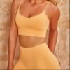 Seamless yoga wear Europe and the United States threaded knit suspenders shorts suit
