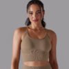 Solid color crossover back sports underwear tight shockproof high strength yoga fitness bra