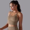 Solid color crossover back sports underwear tight shockproof high strength yoga fitness bra