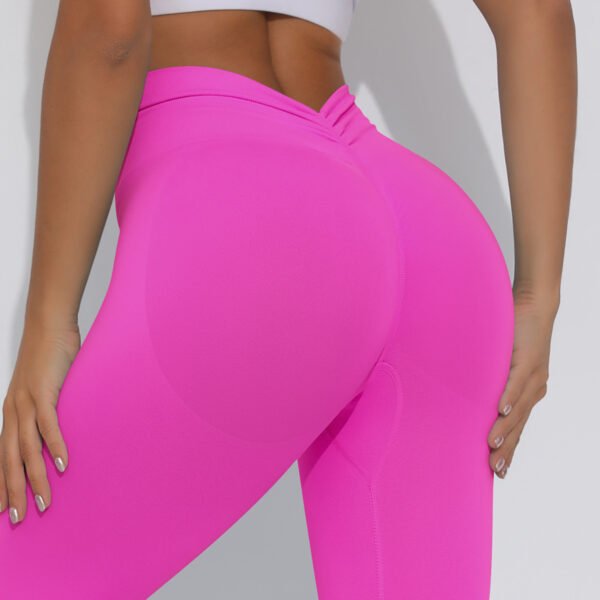 Solid Color Seamless Peach Buttock High Waist Tight V Waist Yoga Pants Sports Fitness Nine Minute Pants