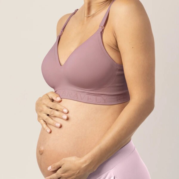 Thin Moulded Cup Seamless Maternity Breastfeeding Nursing Bra Women Ladies Underwear Nylon Gathering Bra