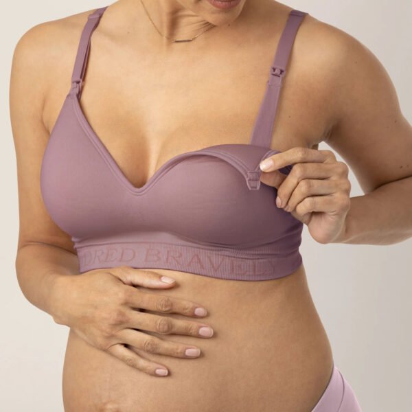 Thin Moulded Cup Seamless Maternity Breastfeeding Nursing Bra Women Ladies Underwear Nylon Gathering Bra