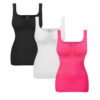 Women Tummy Control Shapewear Tank Tops Pleated Bustier Sweetheart Compression Tank Tops Body Shaper Camisole