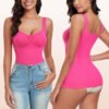 Women Tummy Control Shapewear Tank Tops Pleated Bustier Sweetheart Compression Tank Tops Body Shaper Camisole