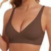 61AcpTAqVoL Deep V Bra Low Cut Sexy Push Up Bralettes for Women Padded Comfy Smoothing Wireless Lifting Bras Seamless Bralette
