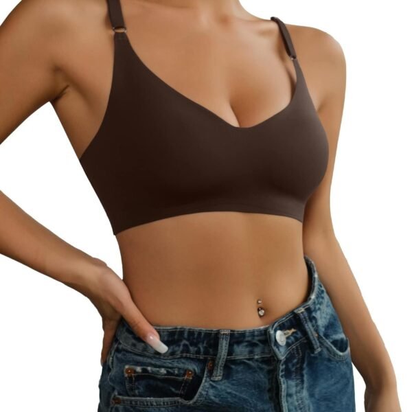 61hk9VYHxgL Women's Inbarely Triangle Bralette Plunge Unlined Seamless Bra No Underwire Sexy Comfortable Everyday