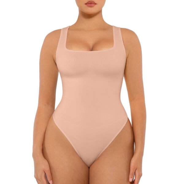 71-qmQyyauL Bodysuits for Women Seamless Square Neck Tummy Control Compression Thong Shapewear Bodysuit Tank Tops Bodysuit