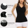 716HU5j2tqL Womens Shapewear Tank Tops with Built in Bra Tummy Shaper Cami Compression Lace Camisole V Neck Slimming