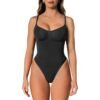 Shapewear Tummy Control Bodysuit Thong or Brief: Sculpting Shaper Tank Top Bodysuits & Snatched Waist Body Suit