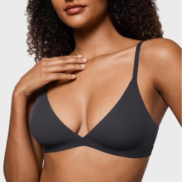 717xQPUHP-L Women's Inbarely Triangle Bralette Plunge Unlined Seamless Bra No Underwire Sexy Comfortable Everyday