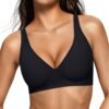 Womens Deep V Bras Wireless Comfortable Bra Supportive No Underwire Bras Tshirt Push Up Bralettes Plunge Seamless Bra