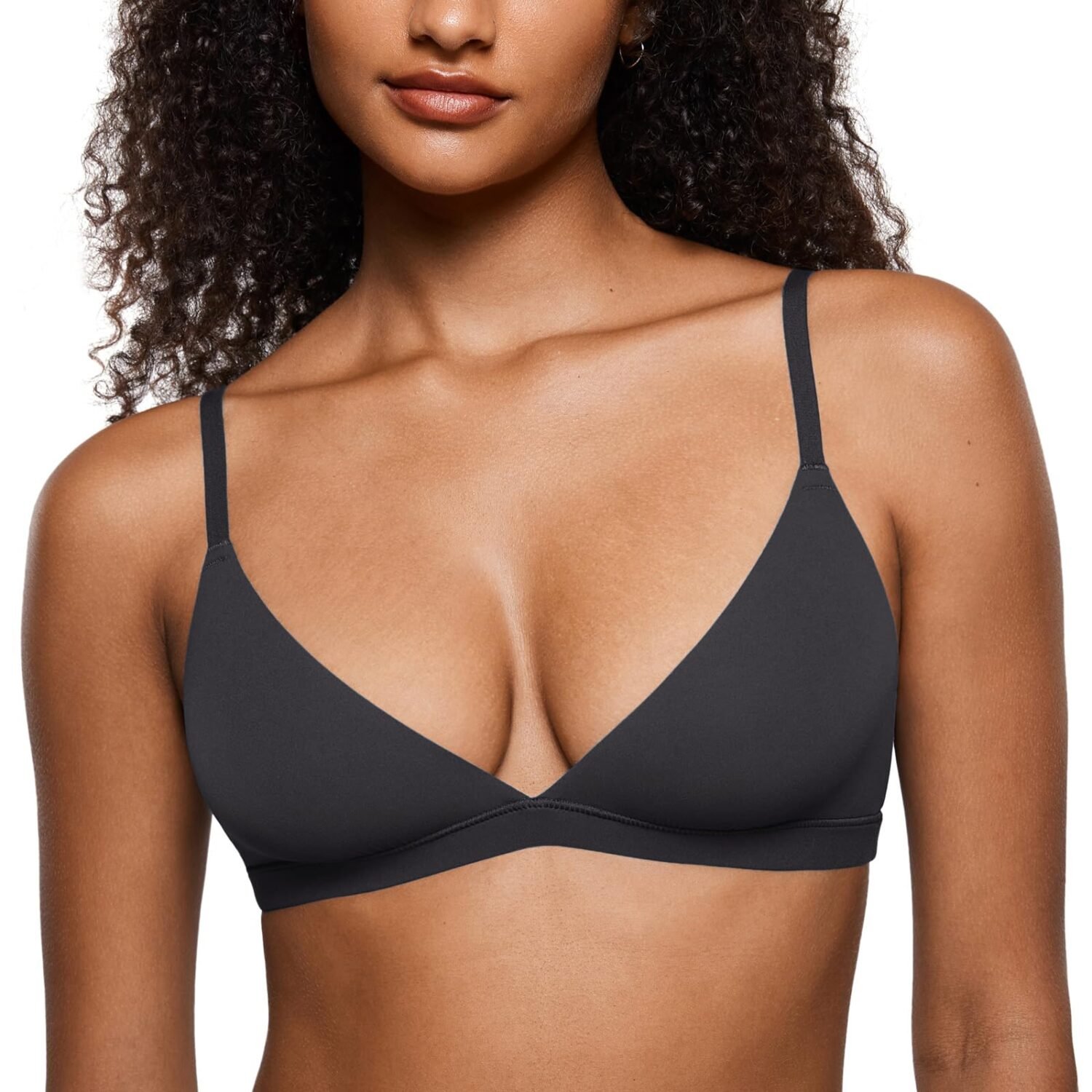 71B+Jm5xCwL Women's Inbarely Triangle Bralette Plunge Unlined Seamless Bra No Underwire Sexy Comfortable Everyday