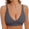 71DWFW0xYiL Deep V Bra Low Cut Sexy Push Up Bralettes for Women Padded Comfy Smoothing Wireless Lifting Bras Seamless Bralette