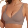 71GvMIIYJoL Deep V Bra Low Cut Sexy Push Up Bralettes for Women Padded Comfy Smoothing Wireless Lifting Bras Seamless Bralette